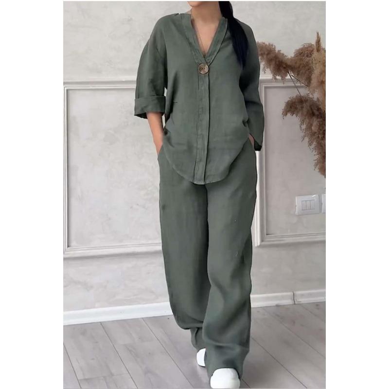 Haine noi europene și americane pentru femei, modă, culoare uni, bumbac și in, pantaloni casual