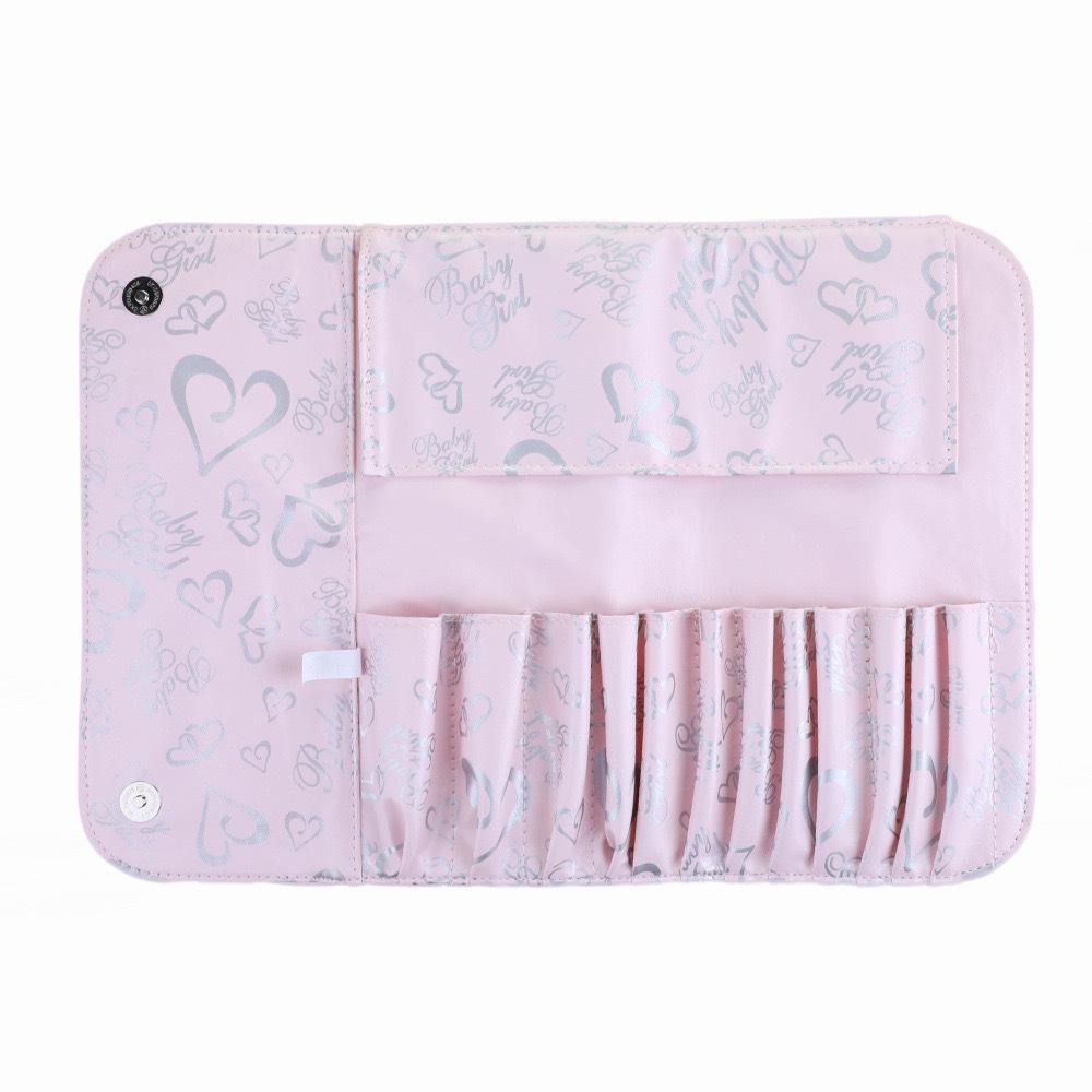 Black Foldable Makeup Brush Bag, Large Capacity, 14-40 Slots