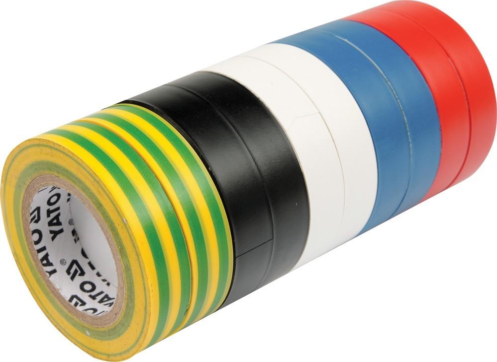Insulating tapes 19mmx20mx0.13mm, mixed colors, set of 10 YT-8173 YATO