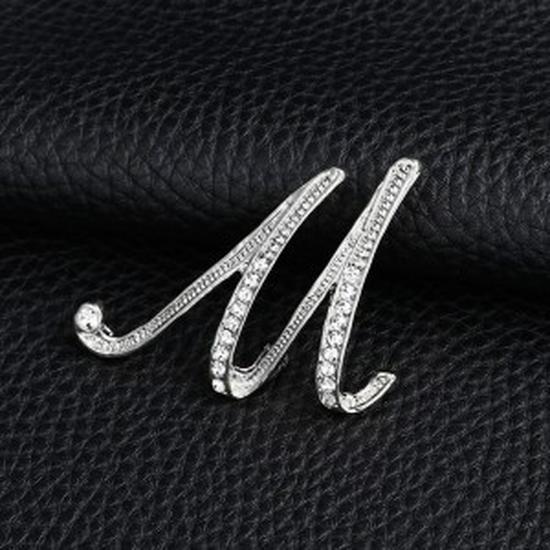 

Элегантная брошь-алфавит со стразами: Унисекс Модный Аксессуар-Значок