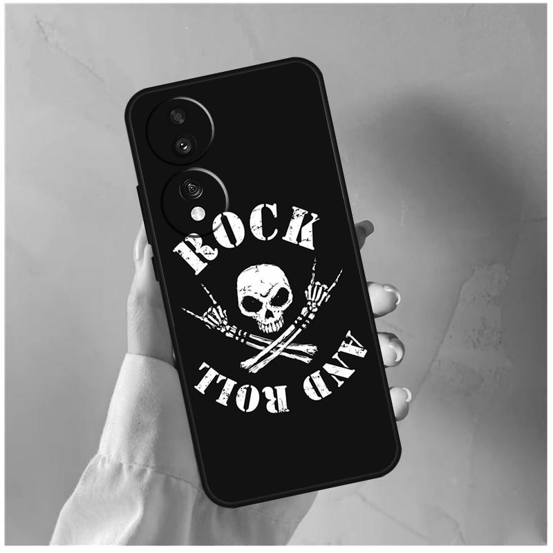 Rock Roll Skull Case For Huawei Honor X8 X8a X9a 50 70 Magic5 Lite P20 P30 P40 P50 P60 Pro P Smart Z Cover
