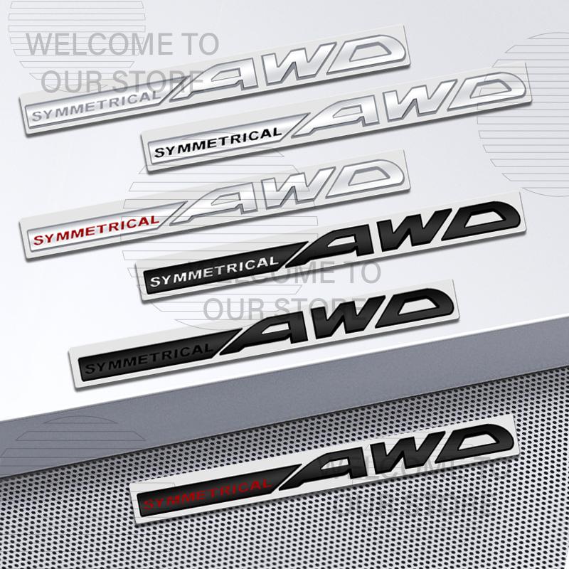 Car Decor Metal SYMMETRICAL AWD Letter Emblem 3D Sticker For Subaru Forester Leone Impreza Legacy Outback Tail Rear Trunk Decals EP1
