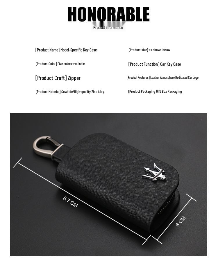 Universal Cross Pattern Car Key Bag with Zipper and Waist Hook