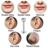 4 Pair 16 Gauge Lip Larbet Stud Piercing Bars Set 8mm Silver Stainless Steel Tragus Helix Piercing Jewellery