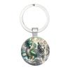 Modern Style Dragon And Tiger Keyring Glass Alloy Pendant For Gift Giving And Decoration