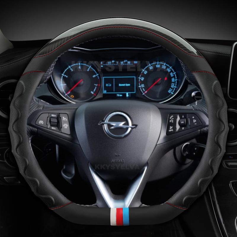 Car Steering Wheel Cover D Shape Leather For Opel Astra 2015- Corsa Combo Mokka 2018- Grandland X Ignia CT 2017-