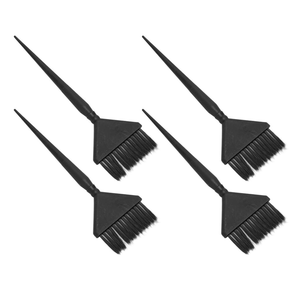 4PCS Wide Hair Dye Brus Portable Stiff Bristle Pointed Tail Even Coloring Hair Dye Tint Brush for Barber Black