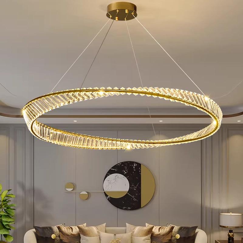 High-End Crystal Pendant Light for Living Room, Loft, Villa, Hotel, and Bedroom