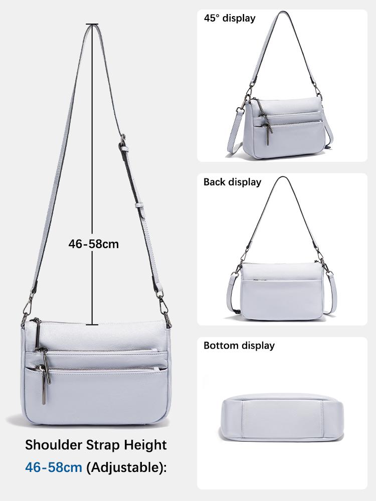 Zency Simple Small Handbag Crossbody for Women Genuine Leather