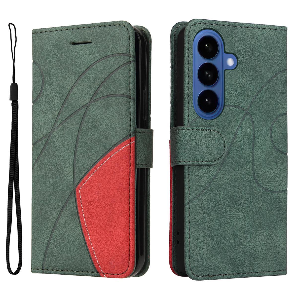 

For Samsung Galaxy S26/S26 Pro Leather Phone Case Stand Wallet with Bi-colour Splicing Design