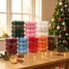 24Pcs Sparkling Velvety Christmas Ball Decorations Shatterproof Decorative Baubles Ornament for Christmas Tree Mantels