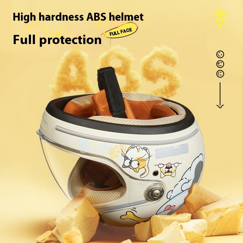 2024 new children's class A helmet cute cartoon motorcycle helmet electric motorcycle available in four seasons