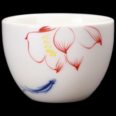 ZISIZ High White Ceramic Linglong Teacups - Playful Fish Design