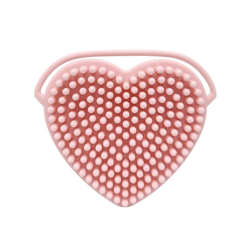 Heart Shaped Silicone Facial Brush Double-sided Scrabber Hanging Brush Soft Cleansing Brush Portable Exfoliating Beauty Brush