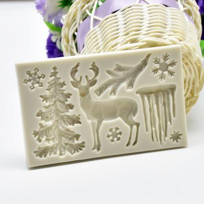 Kerstboom Rendier Siliconen Mal Fondant Cake Sugarcraft Decorating Tool