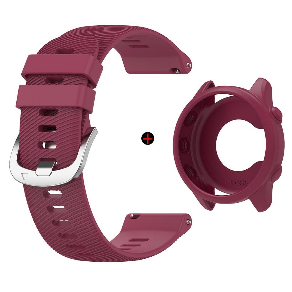 

Для Garmin Forerunner 255/265 Ремешок для часов + Чехол для часов Серебристая Пряжка Браслет на запястье Высококачественный Прочный Силиконовый Умный Ремешок For Forerunner 255