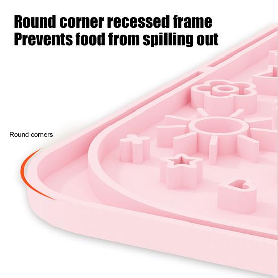 Dogs Cats Silicone Lick Mat Anti-choking Anxiety Relief Square Paw Shape Pet Food Mat with Suction Cup Slow Eating Puzzle Feeder Licking Mat