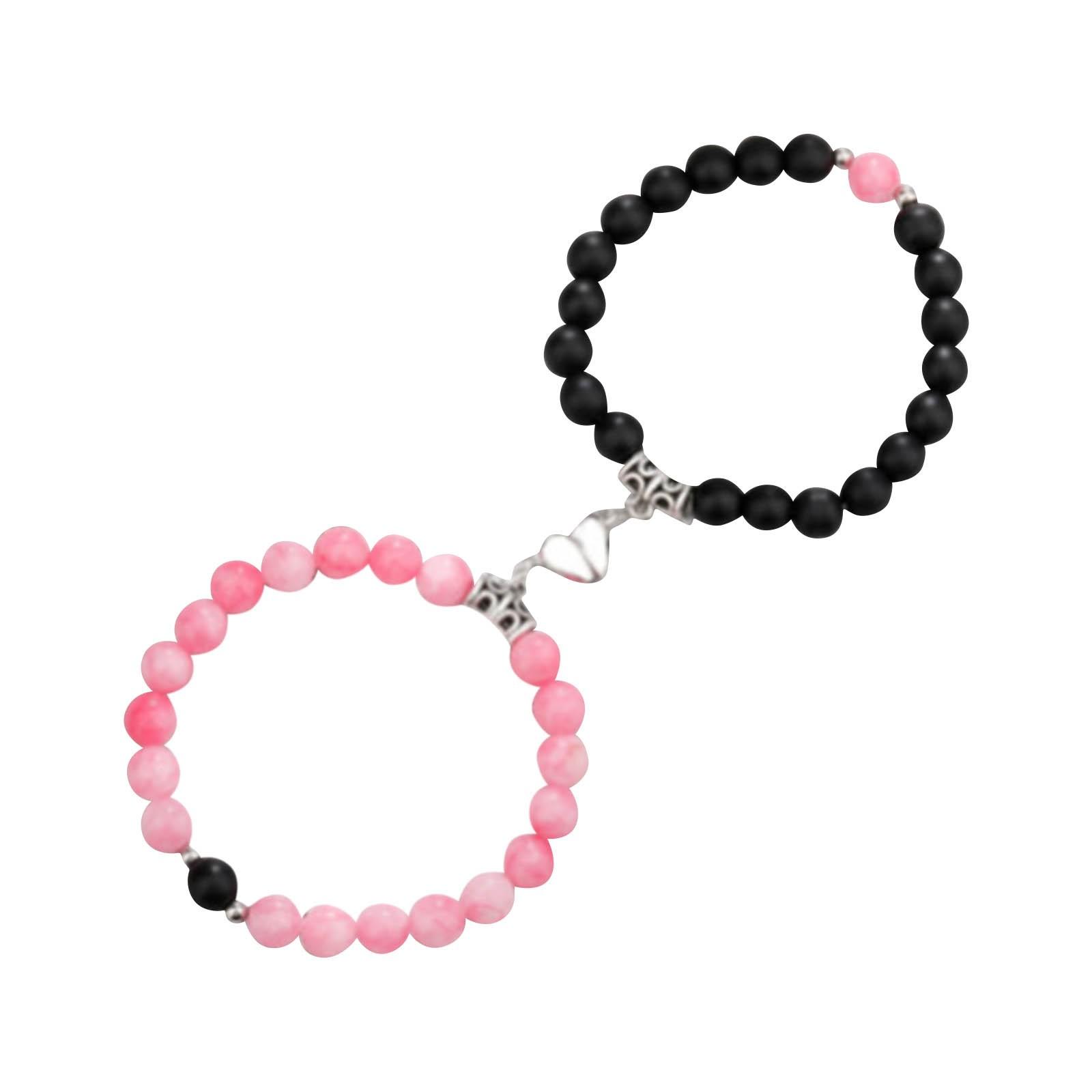 

Lovers Bracelet Fashion Turquoise Suit Hand String Frosted Beads Bracelet Jewelry One Size рожевий