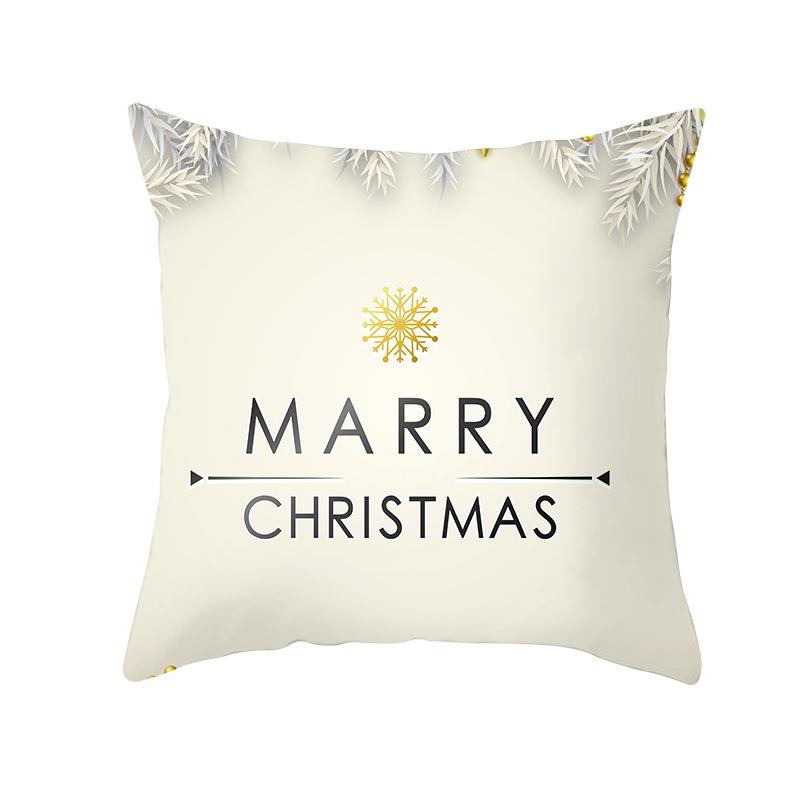 Peach Skin Snowflake Cushion Cover Christmas New Sofa Pillow Cover Home Pillow Cover Home