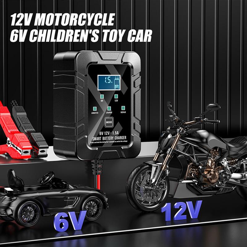 Motorcycle Battery Charger 1.5A Motorcycle Trickle Charger Portable Motorcycle Trickle Charger For Motorcycle ATV