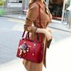 2025 New Stylish Large-capacity Solid Color Handbag PU Waterproof Messenger Bag Plush Pendant Simple Shoulder Bag