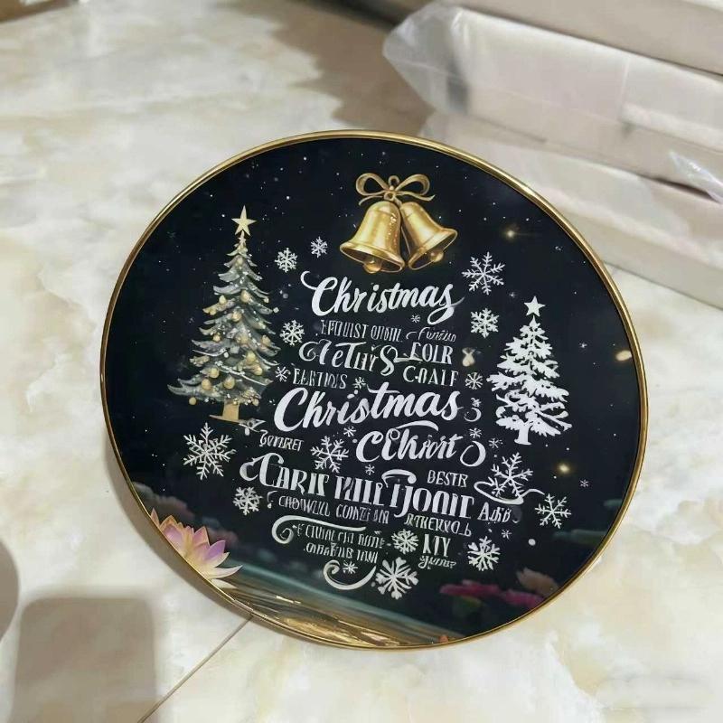 Circular Photo Frame Paintings (Christmas & Halloween) - Festive Atmosphere Decor Perfect Holiday Ornaments for Home & Party