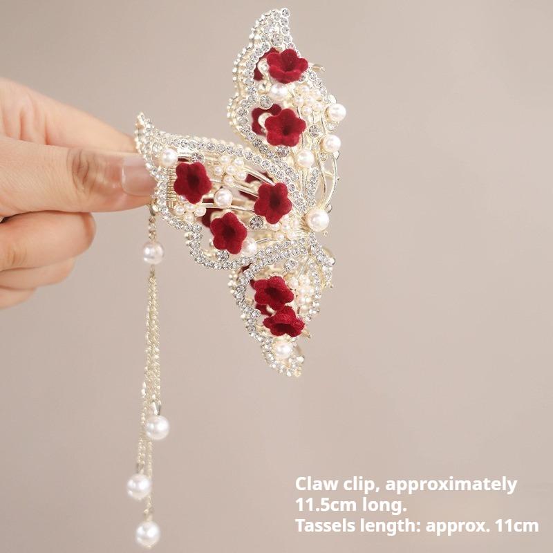 French Rose Hair Clip, Versatile and Stylish Women's Hair Clip, Metal Hair Bun Shark Clip Hair Accessory