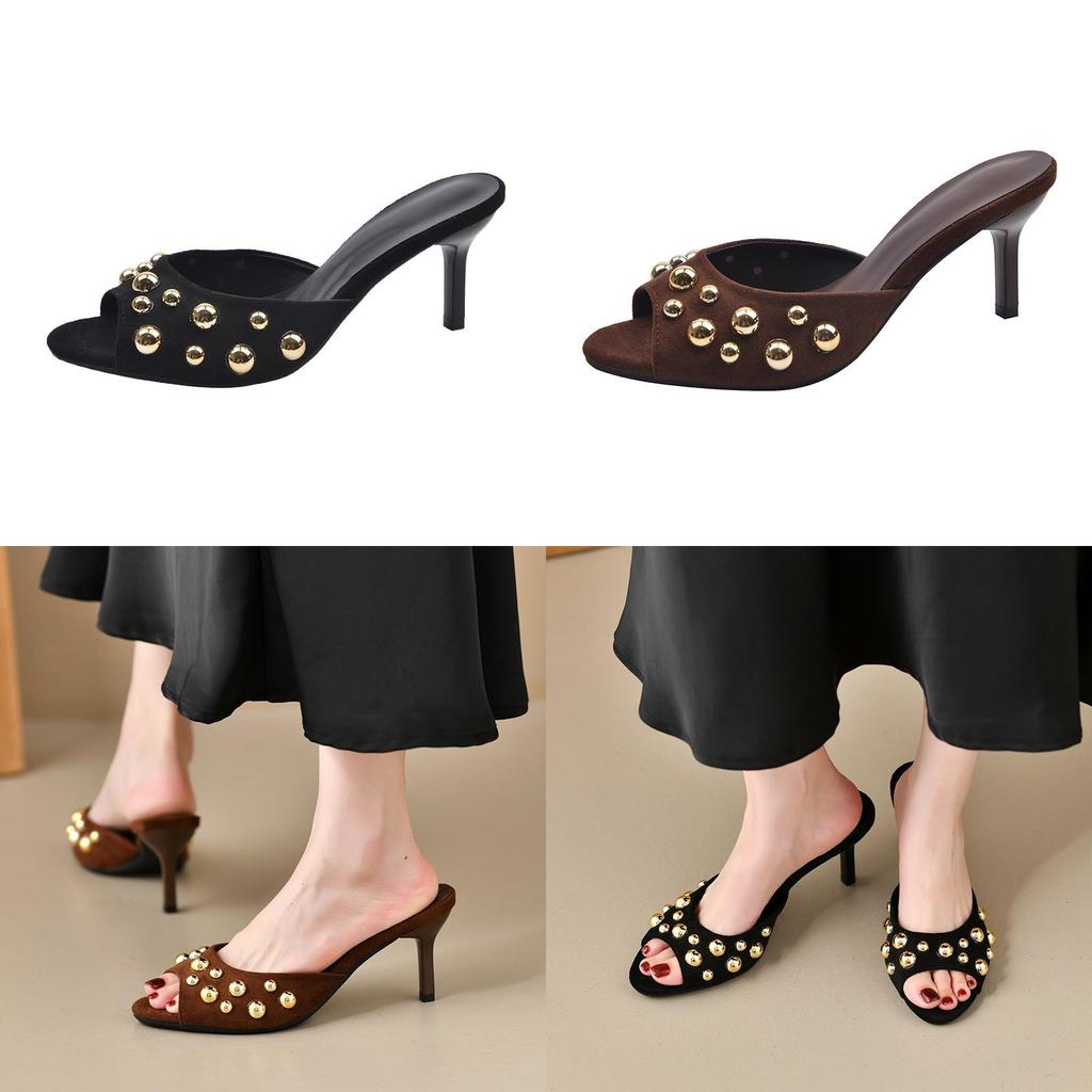 Zomer Hoge Hak Sandalen Met Velours Bovenkant Voor Dames Casual Chique Kleding