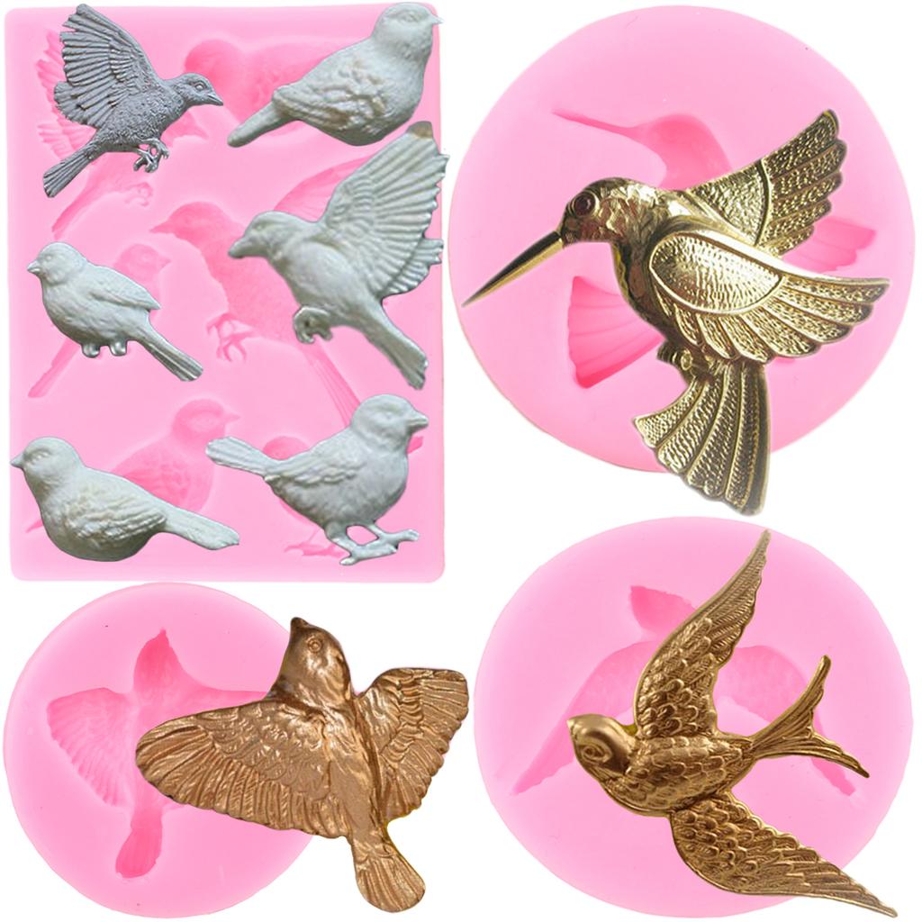 Lovely Bird Silicone Moulds Fondant Mould DIY Cake Decoration Chocolate Gumpaste Mould Cupcake Topper Candy Resin Clay Moulds