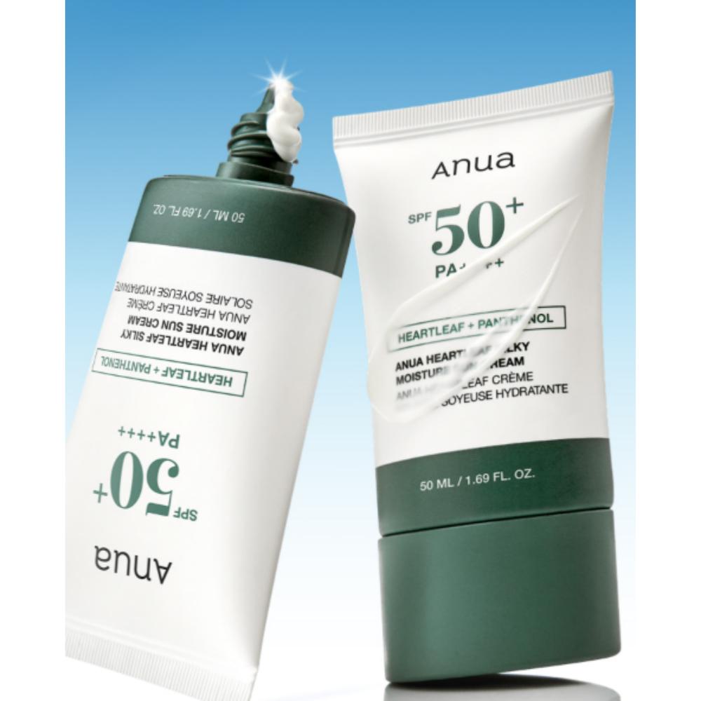 Anua Heartleaf + Panthenol Silky Moisture Sun Cream (Sunscreen) SPF50+ PA++++ 50ml
