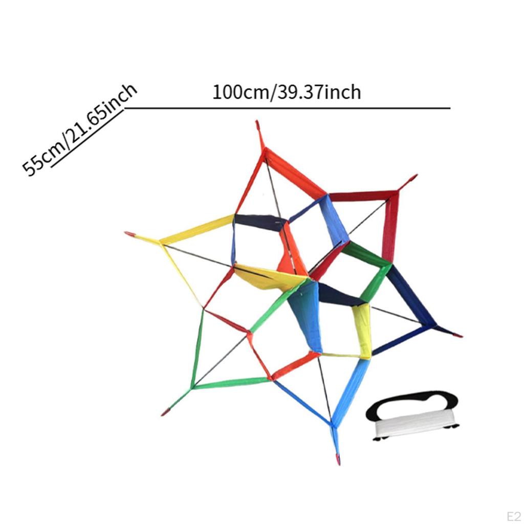 Hexagonal Shape Kite Bright Color Game Large Size Family Flying Toy for Park Boys Girls Outdoor