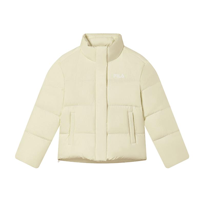 Fila Lifestyle Solid Color Warm Versatile Comfortable Down Jacket Women Outerwear Light-Dusty-Yellow F51W449904FYE