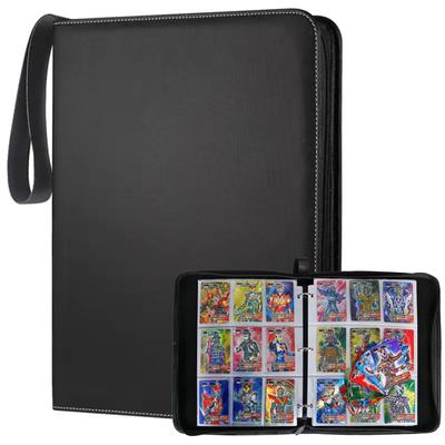 SUSWIM Portable Zippered Card Collection Album/File for Trading Cards, Holds 900 Cards In 9 Pockets (9 Pockets, Holds 900 Cards)