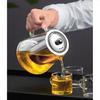 Mini Size Glass Teapot Tea Kettlewith Stainless Steel Removable Infuser for Blooming Tea and Loose Leaf Tea Microwave and Stove