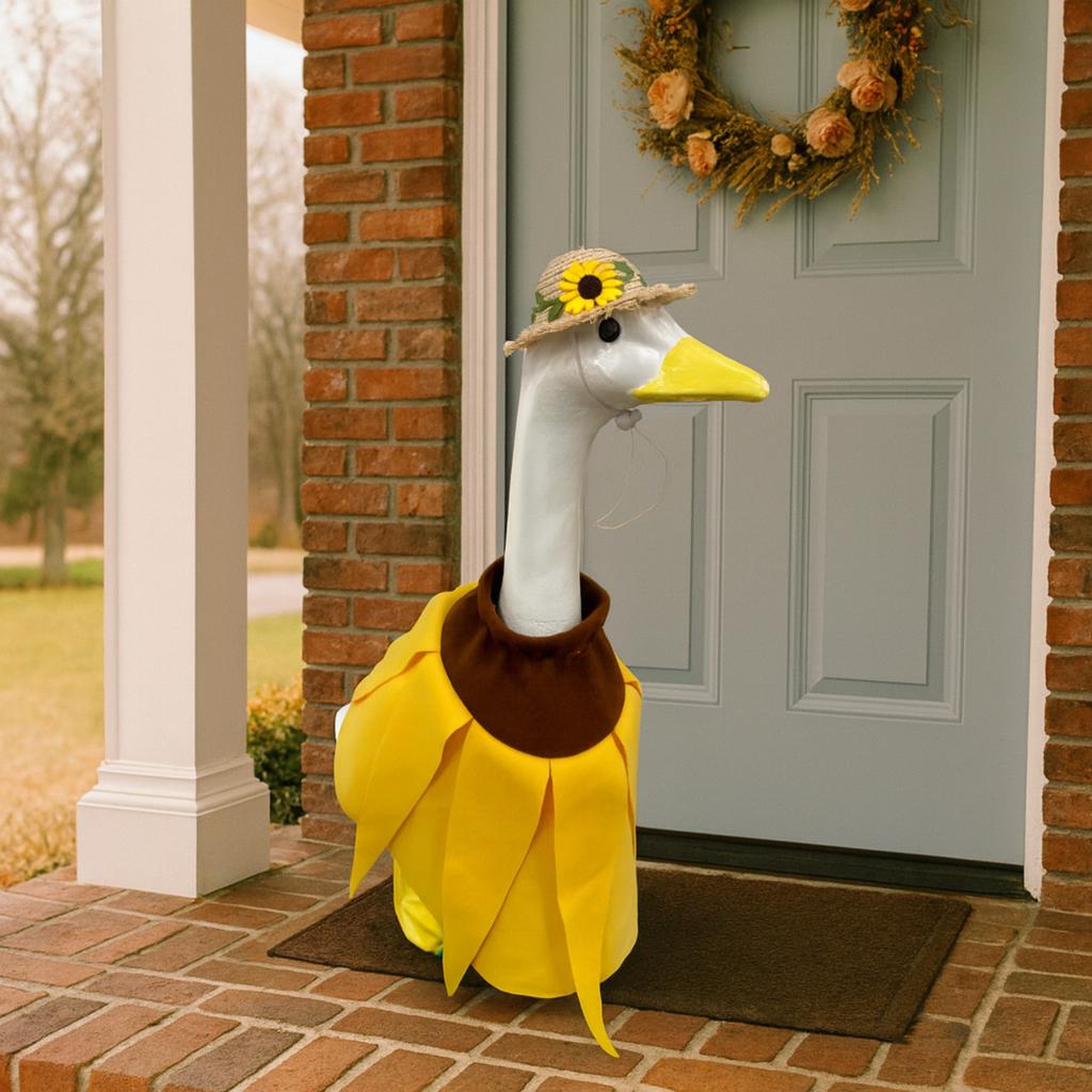 Porch Costume Goose Statue Outfit Sunflower Suit Farm Yard Decoration Outdoor Festival Dress Home Decor