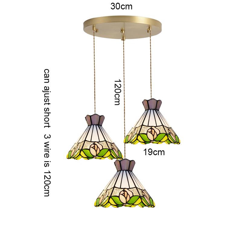 Retro Tiffany Glass Chandelier Living Room Modern Hanging Lighting Decoration Dining Room Bedroom Kitchen Loft Led Pendant Lamp