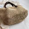 Women Shouder Bag Solid Straw Underarm Pouch Bohemian Woven Armpit Bag Summer Beach Large Knitted Bag Crochet Tote Handbag