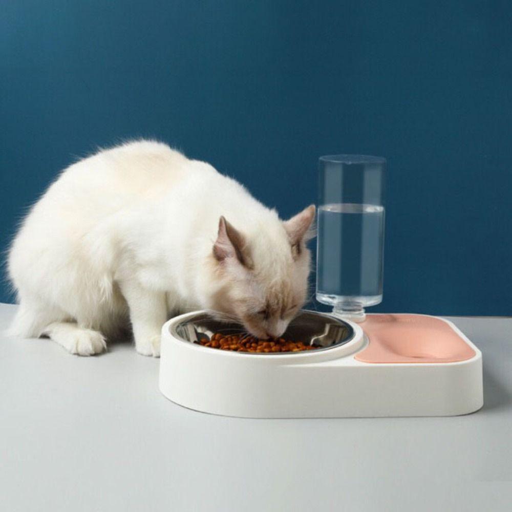 Food Bowls Stainless Steel Cat Bowl Waterproof Anti-Flip Food Basin Non-Slip Slow Feeder Dog Food