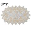 Vintage Floral Doilies for Tea Trays White Lace Doily, Elegant Retro Placemat, Embroidered Table Breathable Polyester Mats Mat, Rectangular Round Oval