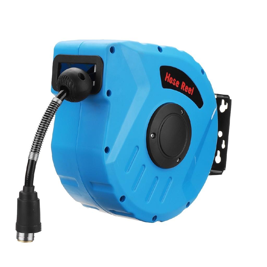 1/4" 10M Retractable Air Hose Reel Auto Rewind Roller Compressor Hydraulic/Pneumatic Hose Reels for Air Compressors Wall Mounted