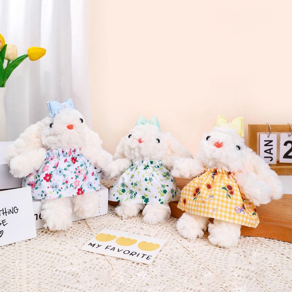 Rabbit Doll Plush Rabbit Keychain Bowknot Car Key Ring Creative Drooping Ear Rabbit Pendant  Gifts