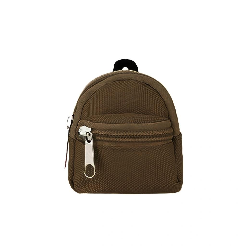 1 Piece Double-Shoulder Zipper Small Coin Purse Keychain Mini Backpack Pendant