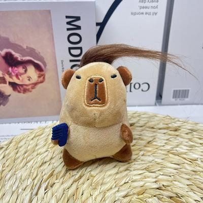 Komik Kapibara Peluş Oyuncaklar Sevimli Anahtarlık Peluş Kolye Bebek Kolye Sırt Çantası Araba Anahtarlık Dekor Kapibara Aksesuarları Çocuk Hediyesi