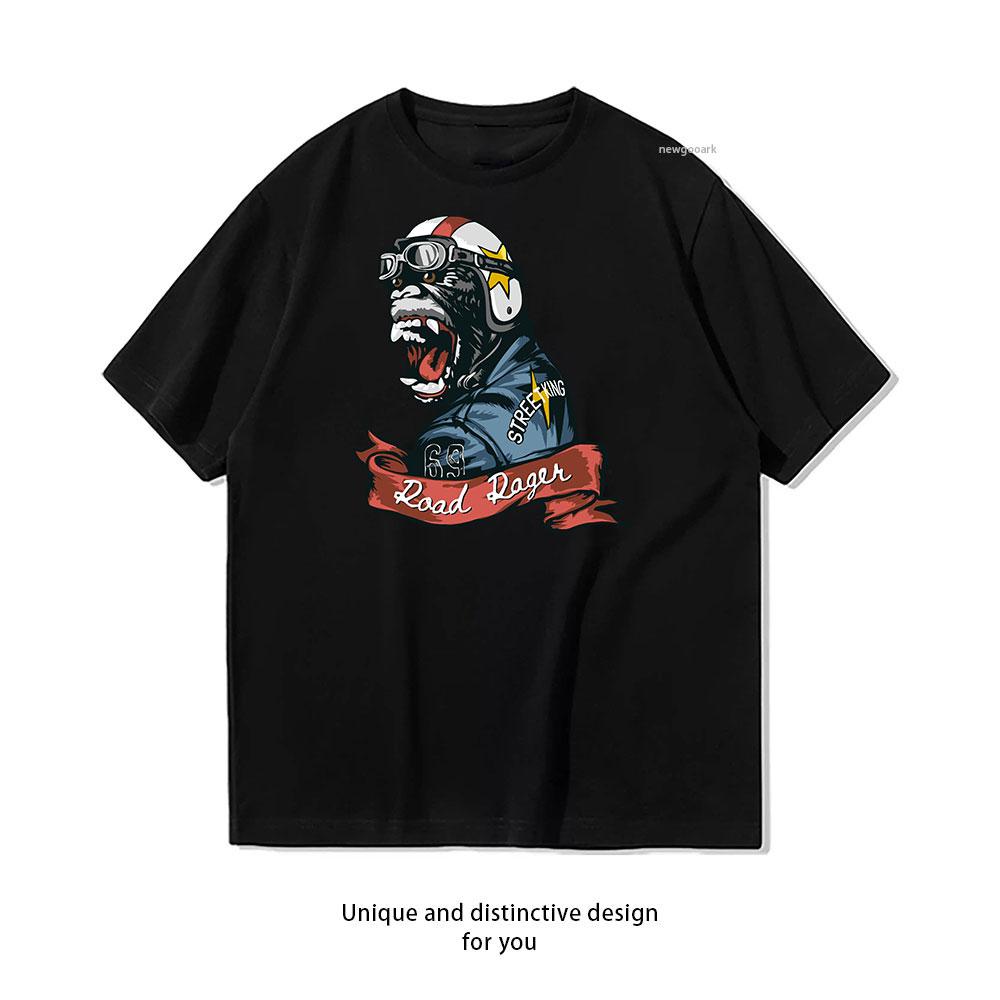 Хлопковая футболка Street King Road Rager Унисекс Взрослый пара уличная одежда топ футболка Короткий рукав Повседневный S