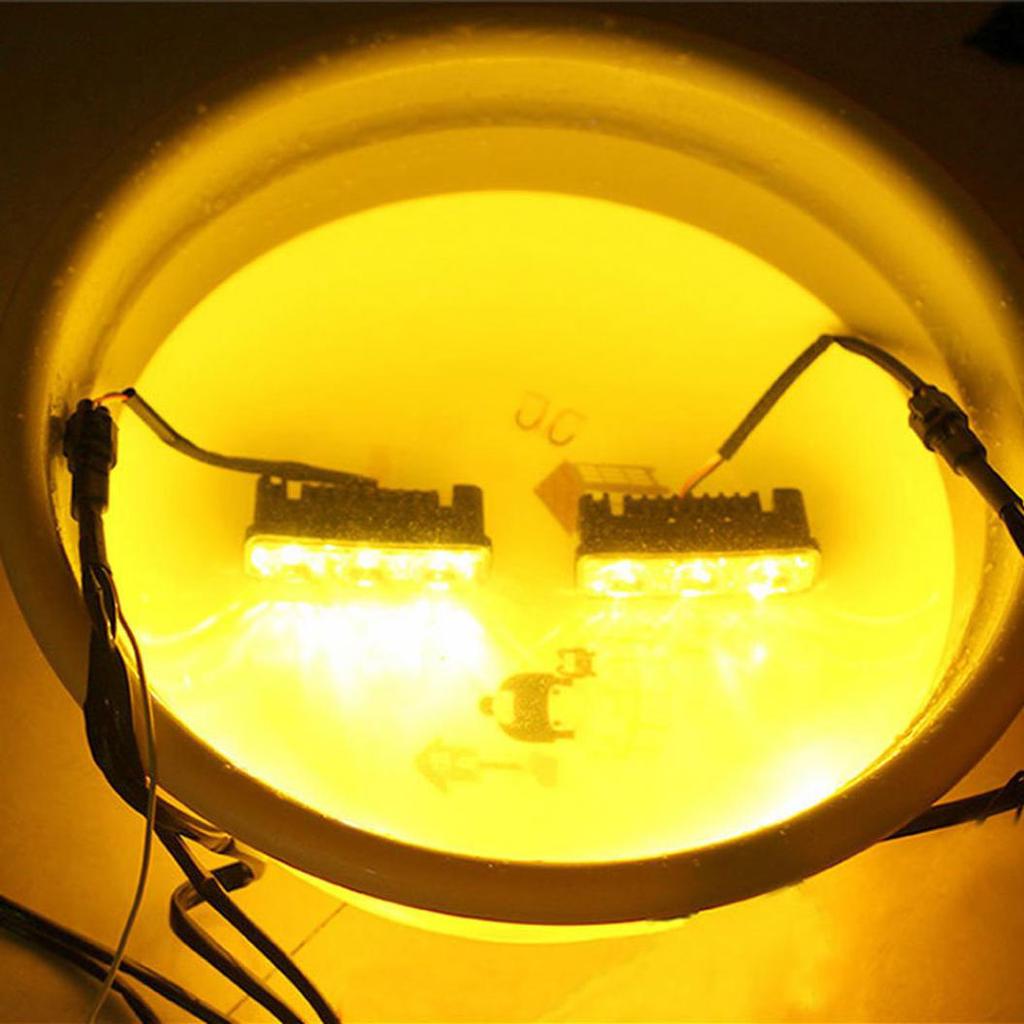 2ks Super jasné 3-LED hliníkové auto denné svietenie do hmly DC 12V