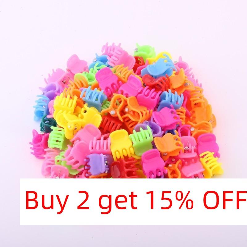 Fashion Small Hairpin for Girls Candy Color Plastic Mini Hair Claws Cute Butterflies Heart Flower Star Hair Clips Charm