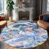 1pc Genshin Impact Furina1 Print Round Carpet Chair Round Carpet Suitable for Bedroom Living Room Home Decorative Carpet