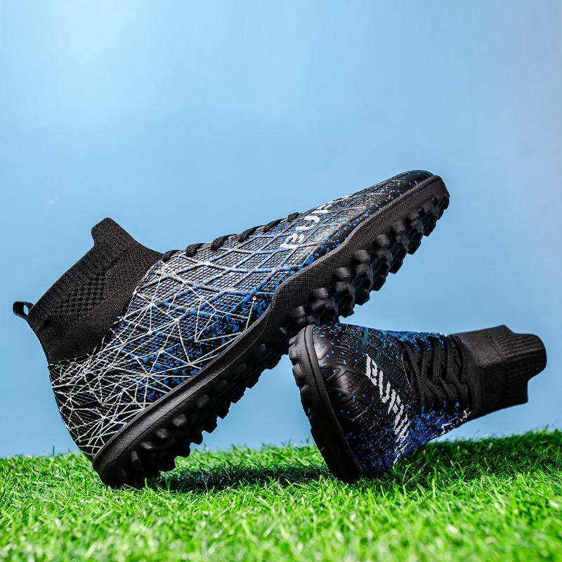 Football Shoe High -top TF Crushed Nails Male and Female Adult Children's Nail Shoes Training Shoes Artificial Grass Football Boots