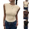 Womens Spring Tops Sleeveless Crew Neck Casual Fit Summer Shirts for Women Versatile Womens Summer Shirts Basic Style