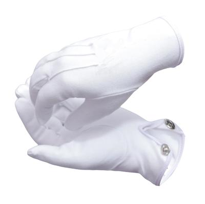 Hamilton Kilts White Cotton Working Gloves Dressing Hospitality Parade Freemason Military Police Funeral Glove